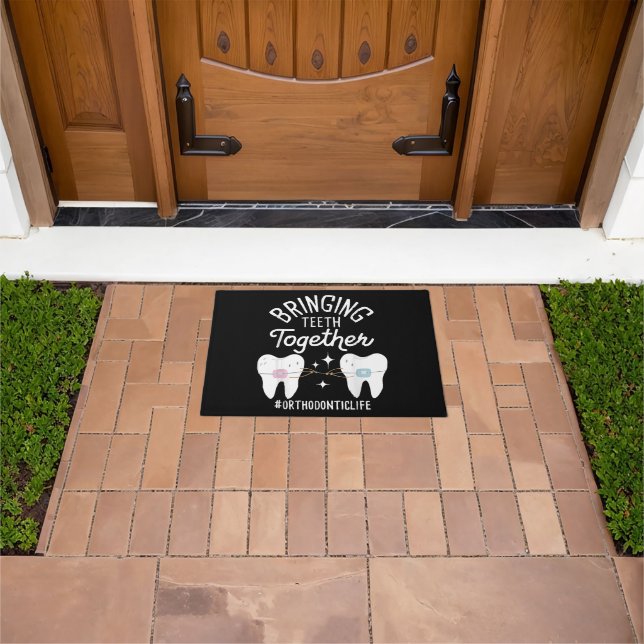 Bringing Teeth Together - Orthodontist  Doormat (Outdoor)