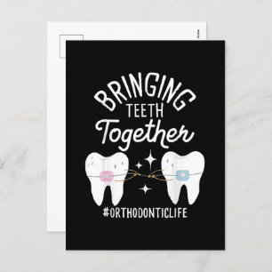 Bringing Teeth Together - Orthodontist  Holiday Postcard