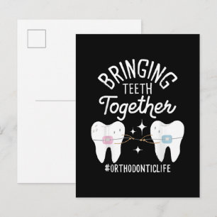Bringing Teeth Together - Orthodontist Invitation Postcard