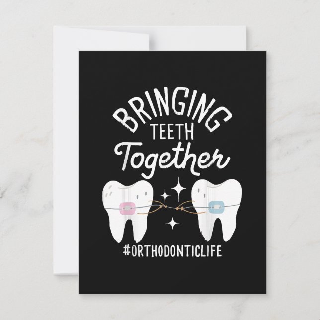 Bringing Teeth Together - Orthodontist  RSVP Card (Front)