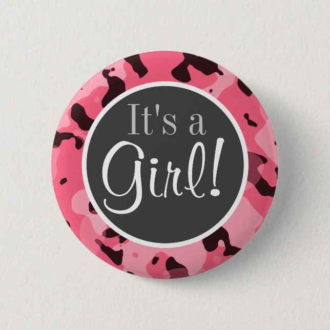 Brink Pink Camo; Camouflage 6 Cm Round Badge (Front)
