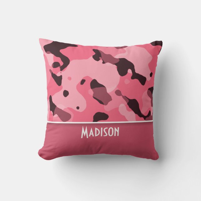 Brink Pink Camo; Personalised Cushion (Front)