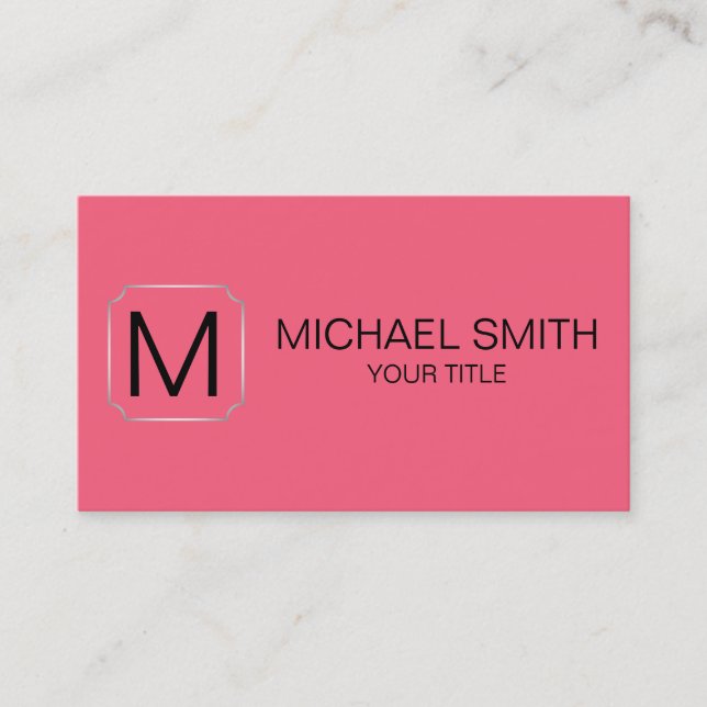 Brink pink colour background business card (Front)