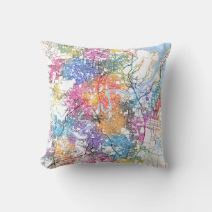 Brisbane Australia City Map Cushion