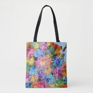 Brisbane Australia City Map Tote Bag