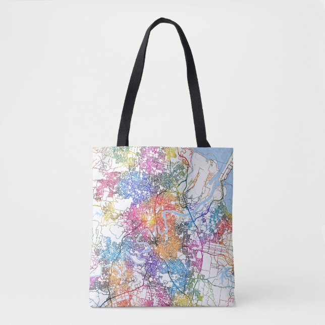 Brisbane Australia City Map Tote Bag (Front)