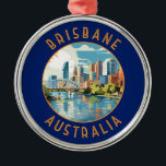 Brisbane Australia Retro Distressed Circle Metal Tree Decoration<br><div class="desc">Brisbane retro vector travel design. Brisbane,  the vibrant capital of Queensland,  Australia,  is a city that seamlessly blends urban energy with laid-back charm. Nestled on the banks of the Brisbane River,  it boasts a subtropical climate,  stunning natural beauty,  and a rich cultural tapestry.</div>