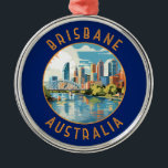Brisbane Australia Retro Distressed Circle Metal Tree Decoration<br><div class="desc">Brisbane retro vector travel design. Brisbane,  the vibrant capital of Queensland,  Australia,  is a city that seamlessly blends urban energy with laid-back charm. Nestled on the banks of the Brisbane River,  it boasts a subtropical climate,  stunning natural beauty,  and a rich cultural tapestry.</div>
