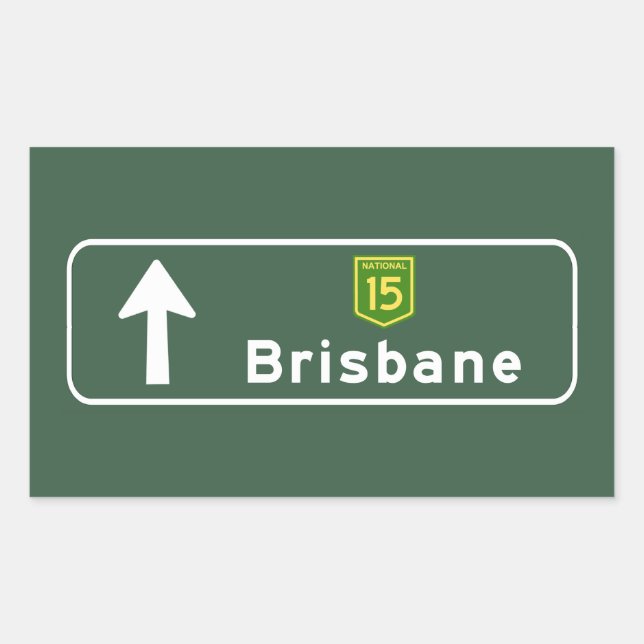 Brisbane, Australia Road Sign Rectangular Sticker (Front)