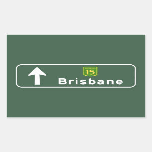 Brisbane, Australia Road Sign Rectangular Sticker