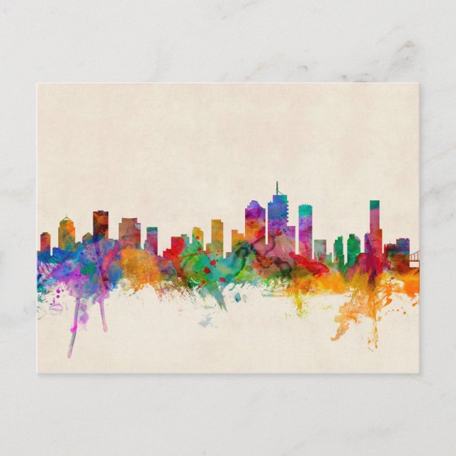 Brisbane Australia Skyline Cityscape Postcard (Front)