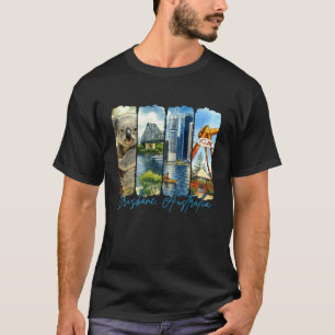 Brisbane Australia Travelling Brushstroke Souvenir T-Shirt