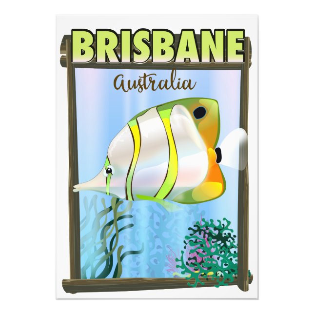 Brisbane Australia Tropical travel poster (Front)
