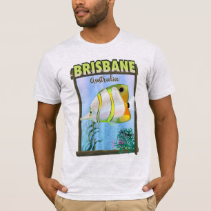 Brisbane Australia Tropical travel poster T-Shirt