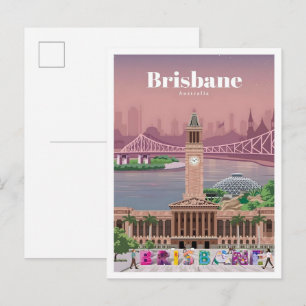 Brisbane Australia Vintage Travel  Postcard