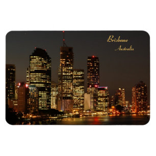 Brisbane City, Night Skyline, Austraila - Magnet