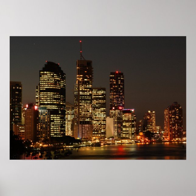 Brisbane Night Skyline. poster (Front)