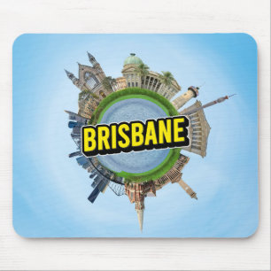 Brisbane tiny little planet landmark architecture  mouse pad