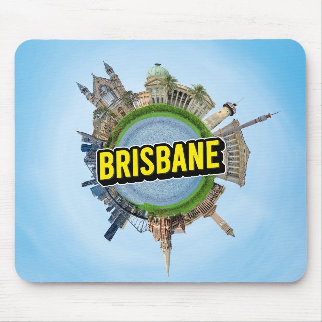 Brisbane tiny little planet landmark architecture  mouse pad (Front)