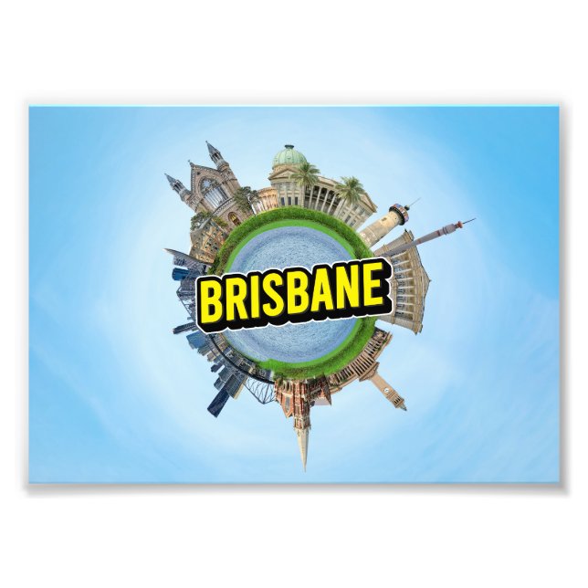 Brisbane tiny little planet landmark architecture  photo print (Front)