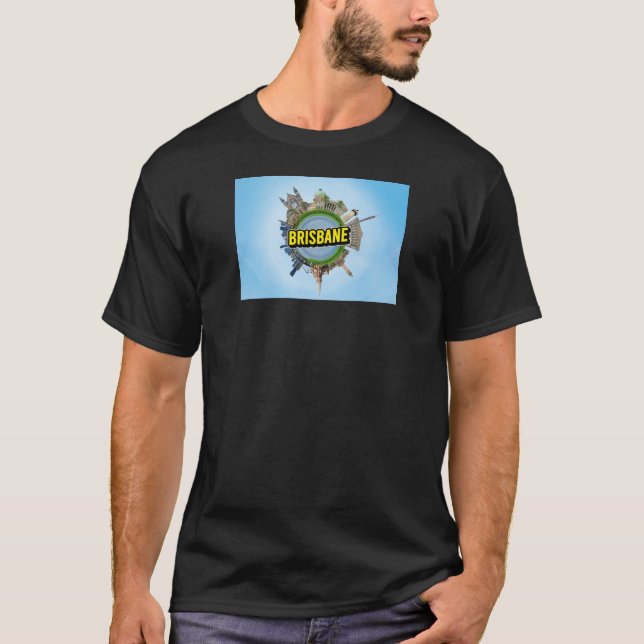 Brisbane tiny little planet landmark architecture  T-Shirt (Front)