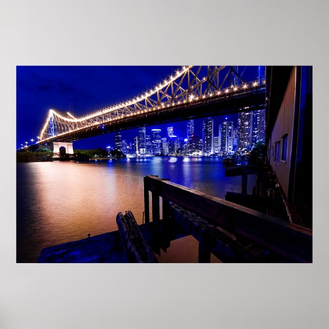 Brisbane's Story Bridge at night Poster (Front)