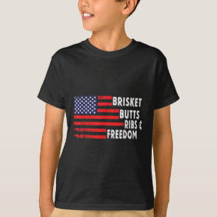 Brisket Butts Ribs And Freedom Bbq American Flag _ T-Shirt