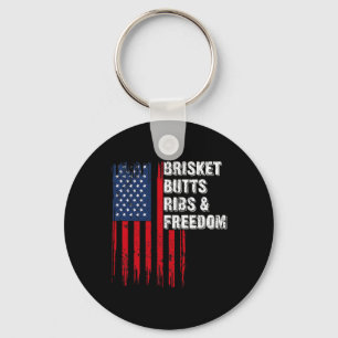 Brisket Butts Ribs And Freedom Steak Cooking Beef  Key Ring