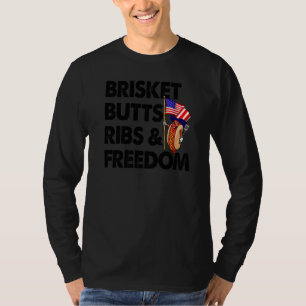 Brisket Butts Ribs & Freedom  Women Foodie Sausage T-Shirt