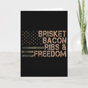 Brisket Con Ribs And Freedom Grill Bbq Funny Meat  Card