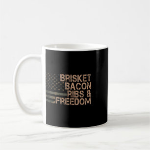 Brisket Con Ribs And Freedom Grill Bbq Funny Meat Coffee Mug