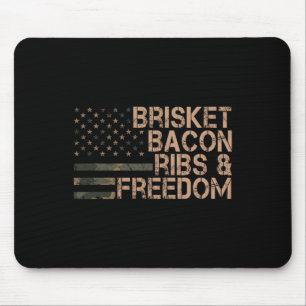 Brisket Con Ribs And Freedom Grill Bbq Funny Meat Mouse Pad