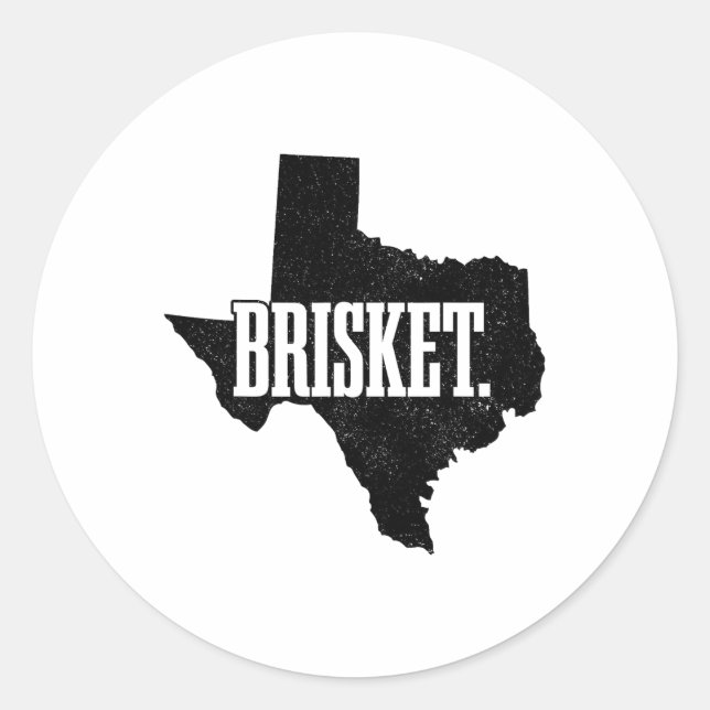 Brisket Texas Bbq State Map Pride Byrbecue Grill G Classic Round Sticker (Front)