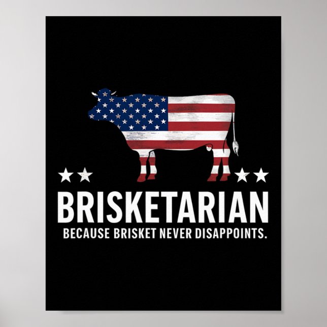 Brisketarian Brisket Bbq For Men Funny Men Byrbecu Poster (Front)
