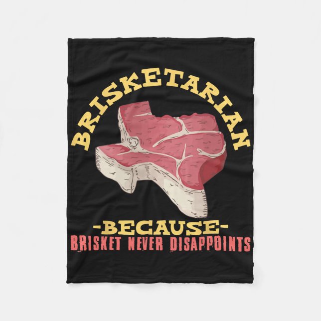 Brisketarian Funny Texas Bbq Meat Lover  Fleece Blanket (Front)