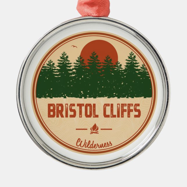 Bristol Cliffs Wilderness Vermont Metal Tree Decoration (Front)