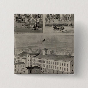Bristol Connecticut Illustration 15 Cm Square Badge