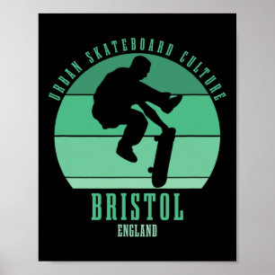 Bristol England Skateboarder Urn Skateboarding 1 Poster