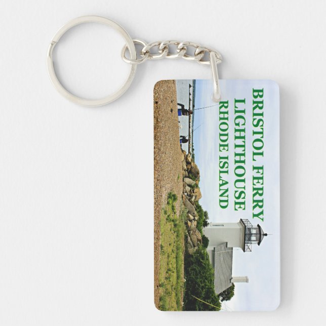 Bristol Ferry Lighthouse, Rhode Island Key Ring (Front)