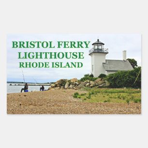 Bristol Ferry Lighthouse, Rhode Island Rectangular Sticker