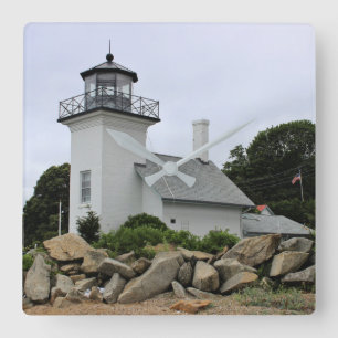 Bristol Ferry Lighthouse, Rhode Island Square Wall Clock