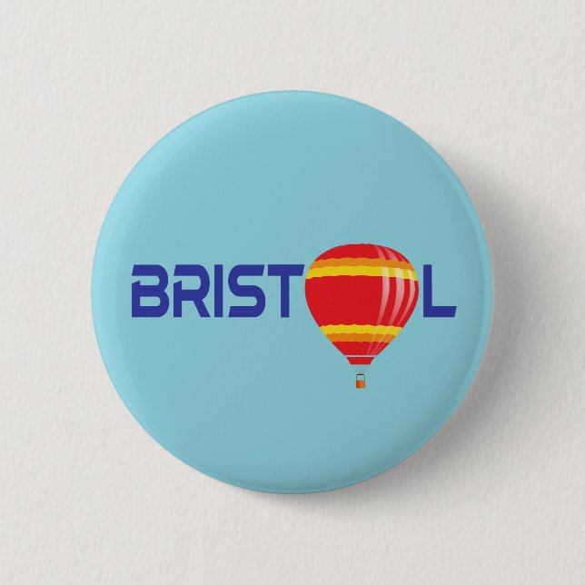 Bristol Hot Air Balloon Typographic Design 6 Cm Round Badge (Front)