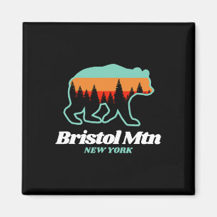 Bristol Mountain New York Skiing Snowboarding Bear Magnet