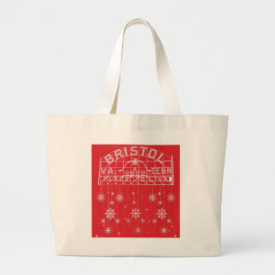 Bristol Slogan Sign Red Christmas Large Tote Bag
