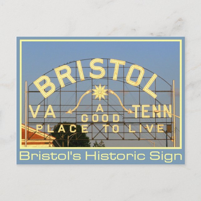 Bristol, VA & TN Historic Sign Postcard (Front)