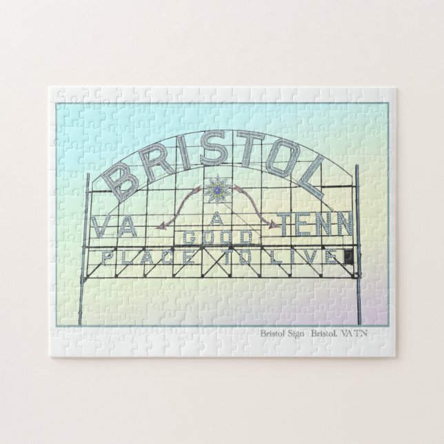 Bristol VA TN Slogan Sign Jigsaw Puzzle (Horizontal)
