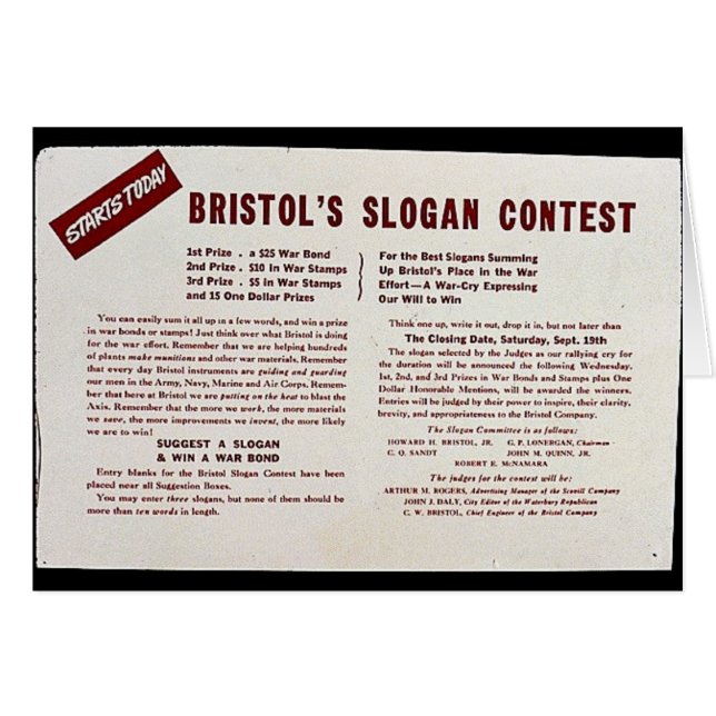 Bristol's Slogan Contest (Front Horizontal)