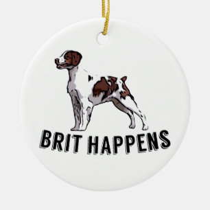 Brit Happens - Brittany Ceramic Tree Decoration