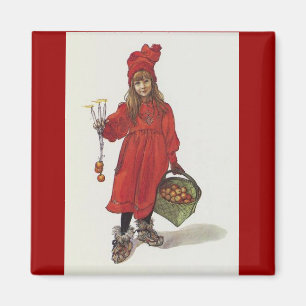 Brita (Iduna) with Candles and Apple basket Magnet