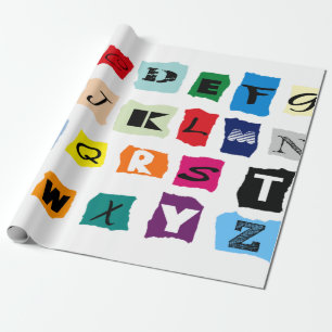 britain Alphabet design on  Wrapping Paper
